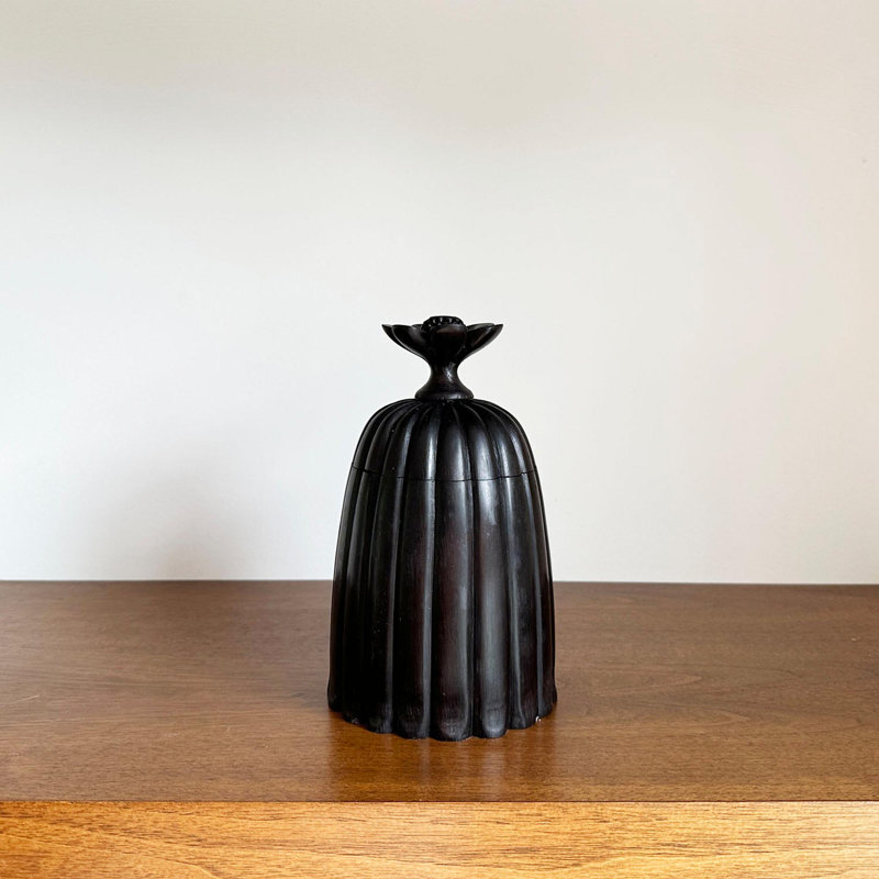 Ebony Wood Collection Wood Jar, 6.8"