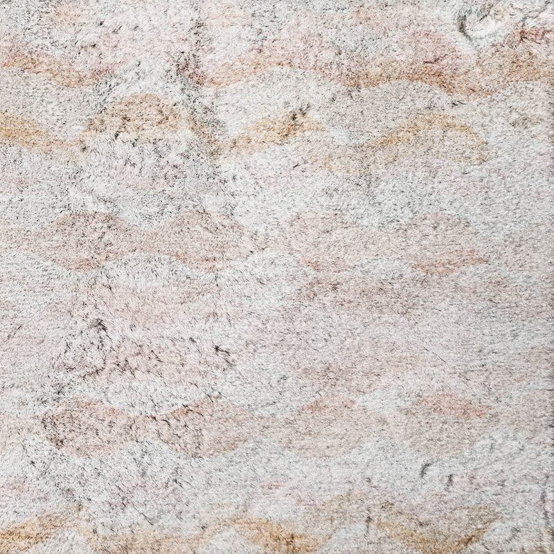 Premium Machine Washable Dream Shag ADS195 Ribbons Rug, 8' x 10', Peach