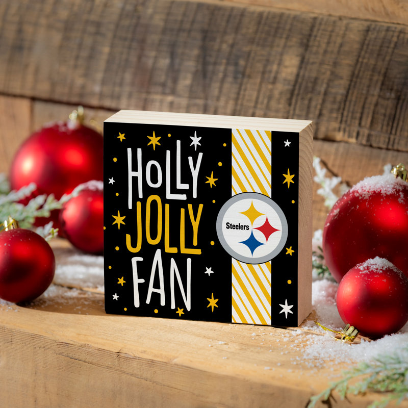 Plaque murale de Noël en bois Pittsburgh Steelers