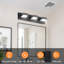 3-Light Dimmable LED Vanity Light with 360° Rotatable Lamp Heads Black for Bathroom, Vanity, Mirror, and Living Room-104032207-101806311