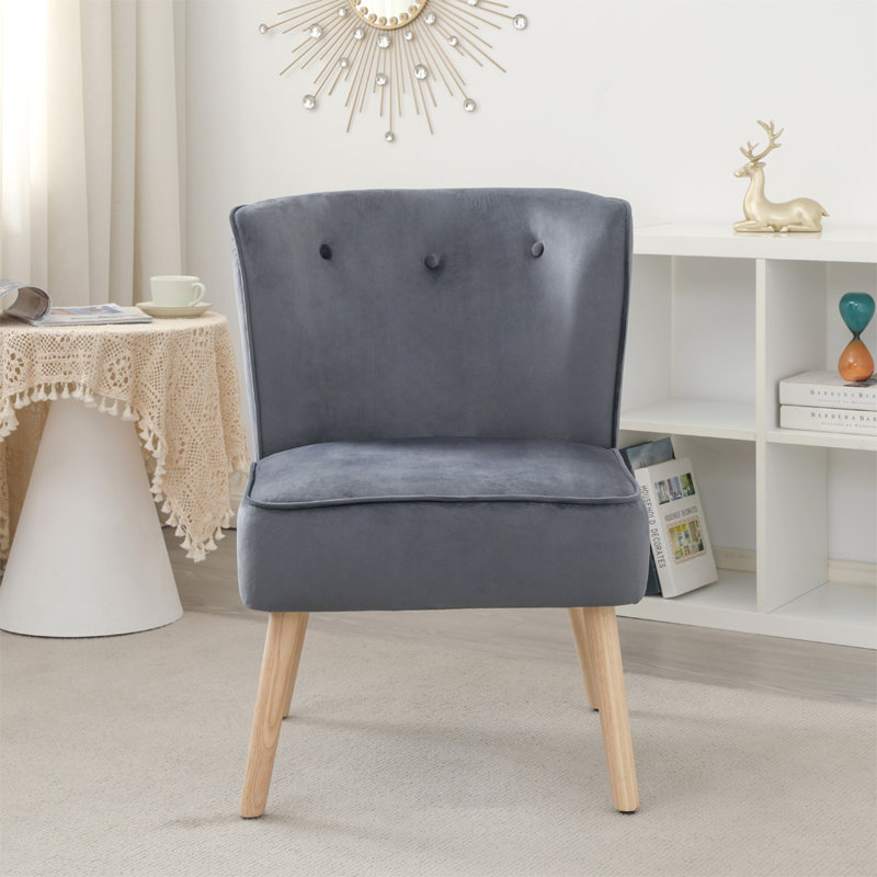 Jazlynn Upholstered Wingback Chair, Grey