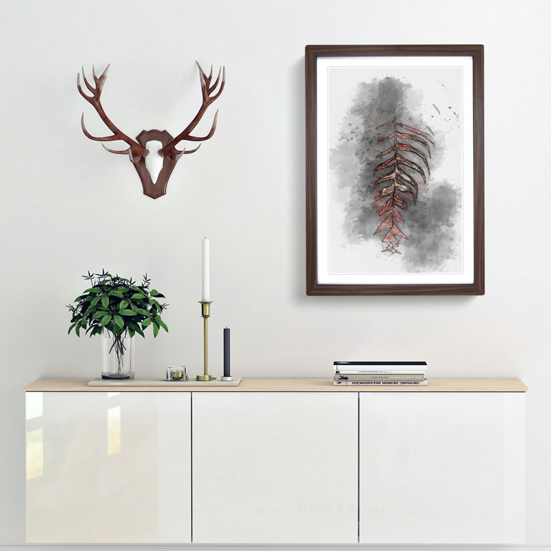 Leaf in the Light in Abstract - Picture Frame Graphic Art Print, 36cm H x 27cm W x 2cm D, Walnut Framed