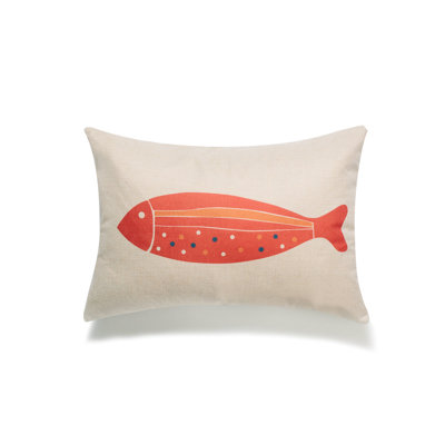 Fish On Ivory Pillow Cover