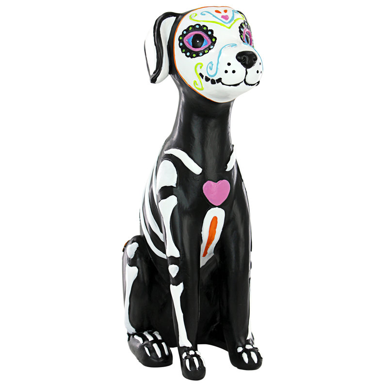 Statue squelette de chien Dia de los Muertos