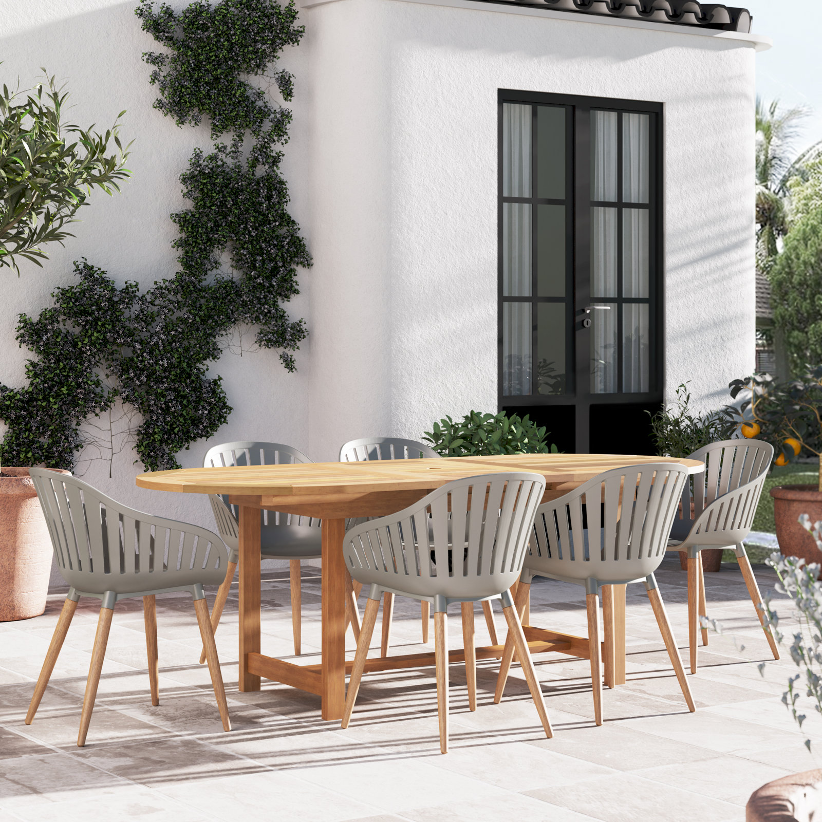 Anautica 63" Teak Patio Dining Set