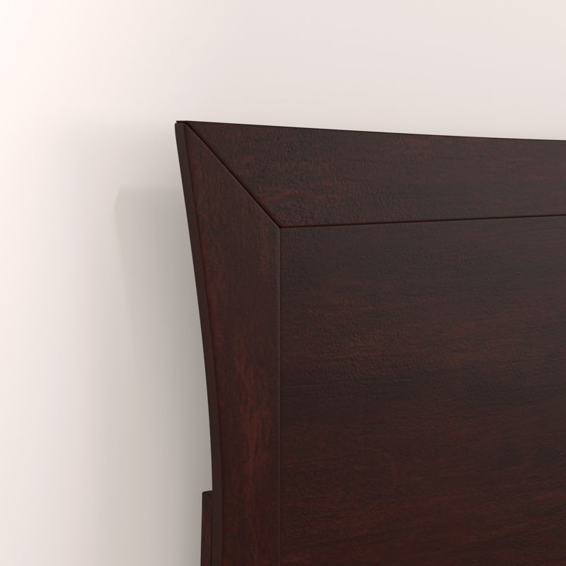 Daury Solid Wood Foundation Bed with Matching Footboard and Built-in Charging Station, Full, Walnut