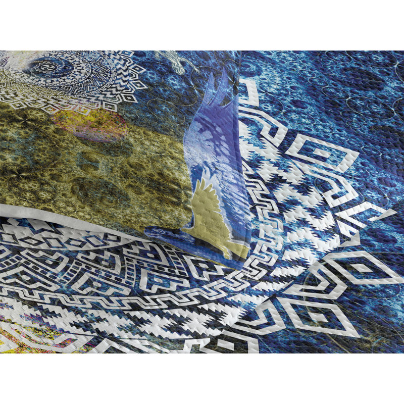Puppy Eclectic Polyester Abstract Coverlet, Twin Bedspread + 1 Sham