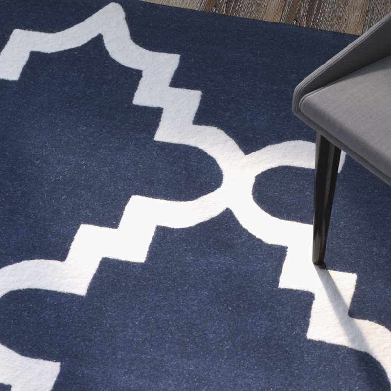 Carolene Hand Tufted Wool Geometric Rug, Rectangle 4' x 6'