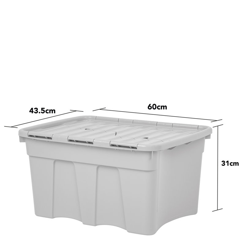 Wham Croc Box Storage Soloutions 54L Pack of 3 Upcycled Grey