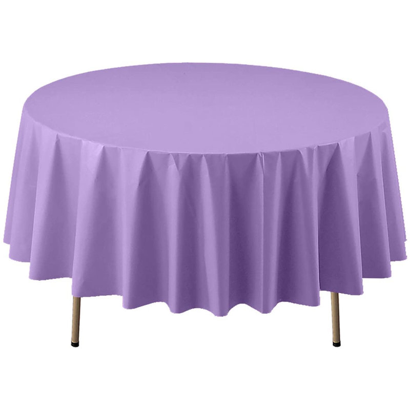 Nicole Fantini Plastic Disposable Round Tablecloth 84", 8, Hydrangea