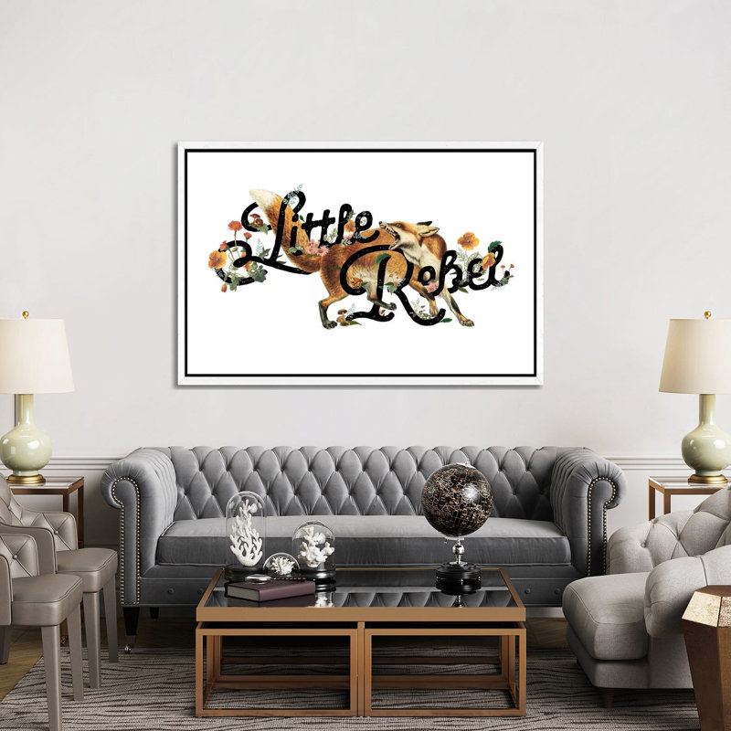 Little Rebel Fox by Heather Landis - Print on Canvas, 152.5 cm H x 101.5 cm W, White Framed