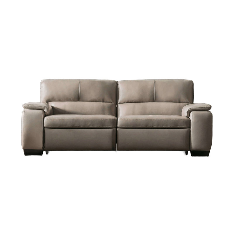 87" W Transitional Power Sofa, Taupe