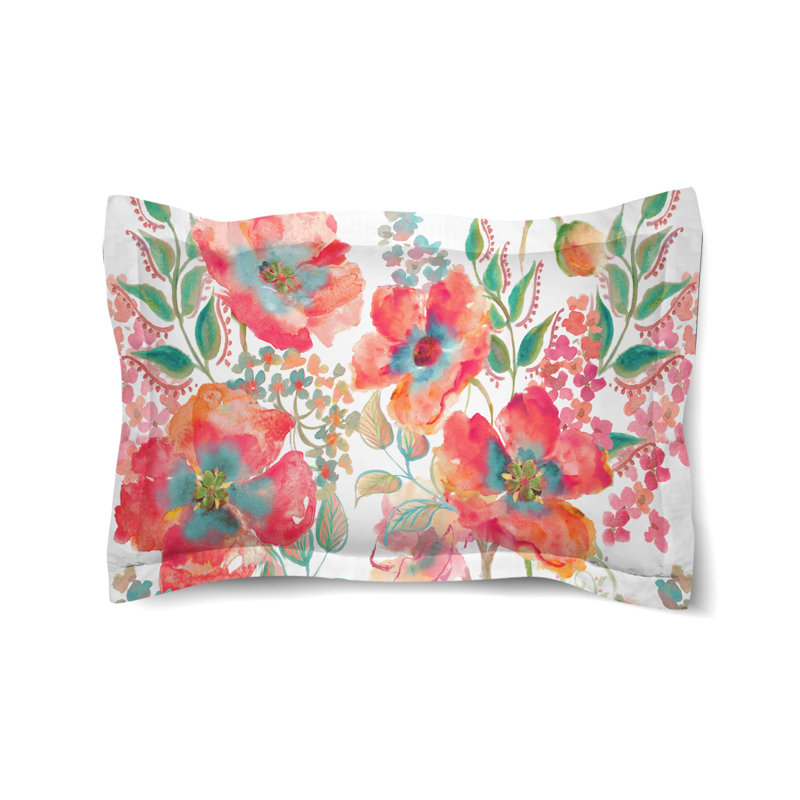 Taie décorative standard Laural Home Bohemian Poppies, Taie décorative format double