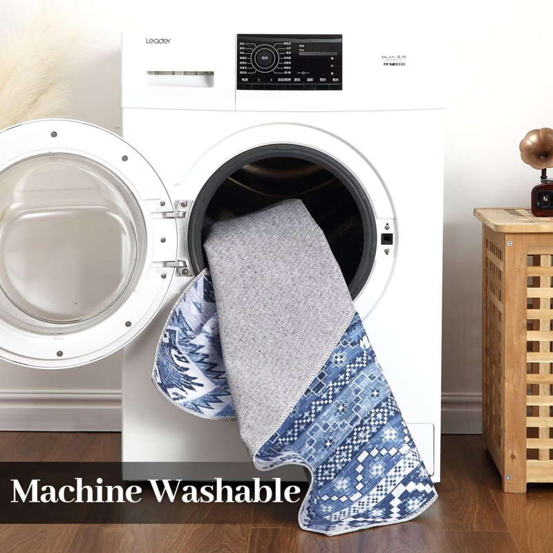 Tapis fin antidérapant lavable à la machine, Rectangle 9 pi x 12 pi