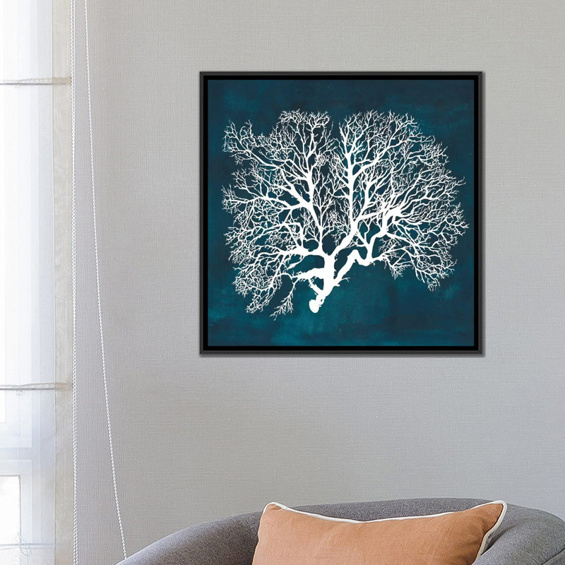 «Inverse Sea Fan III», impression sur toile, H 18 po x l 18 po x P 1,5 po, Toile avec cadre noir, Pas de tapis