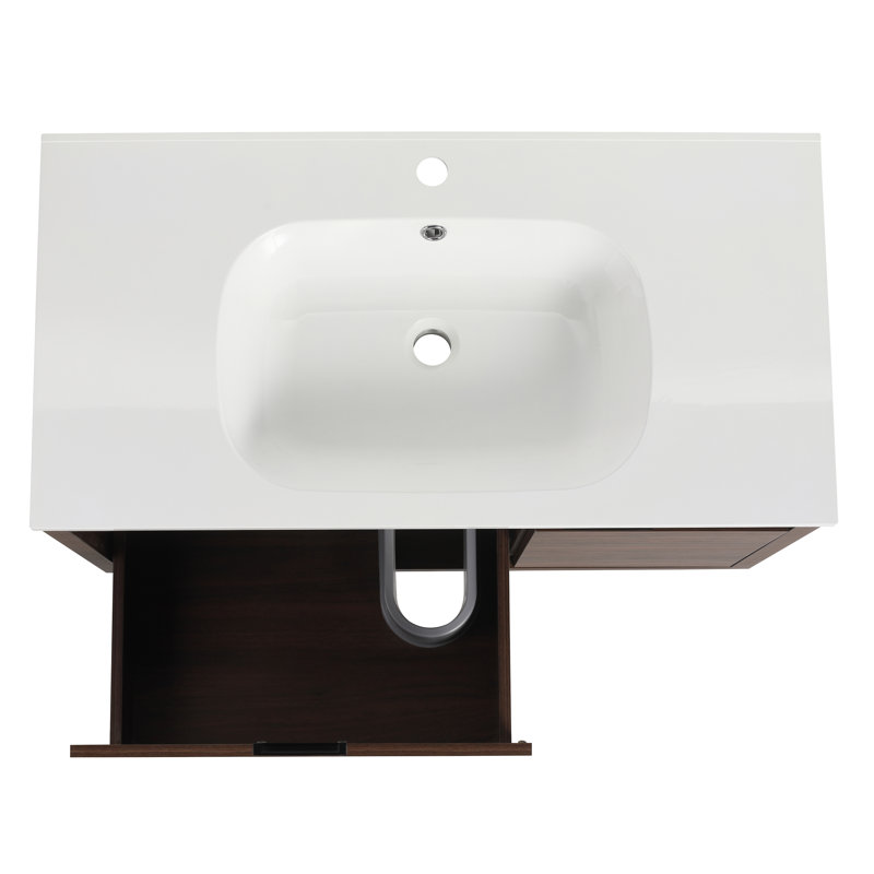 Meuble-lavabo 36 po, Brun