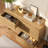 6 Drawer 47.2" W Wooden Strip Decoration Double Dresser-2896917