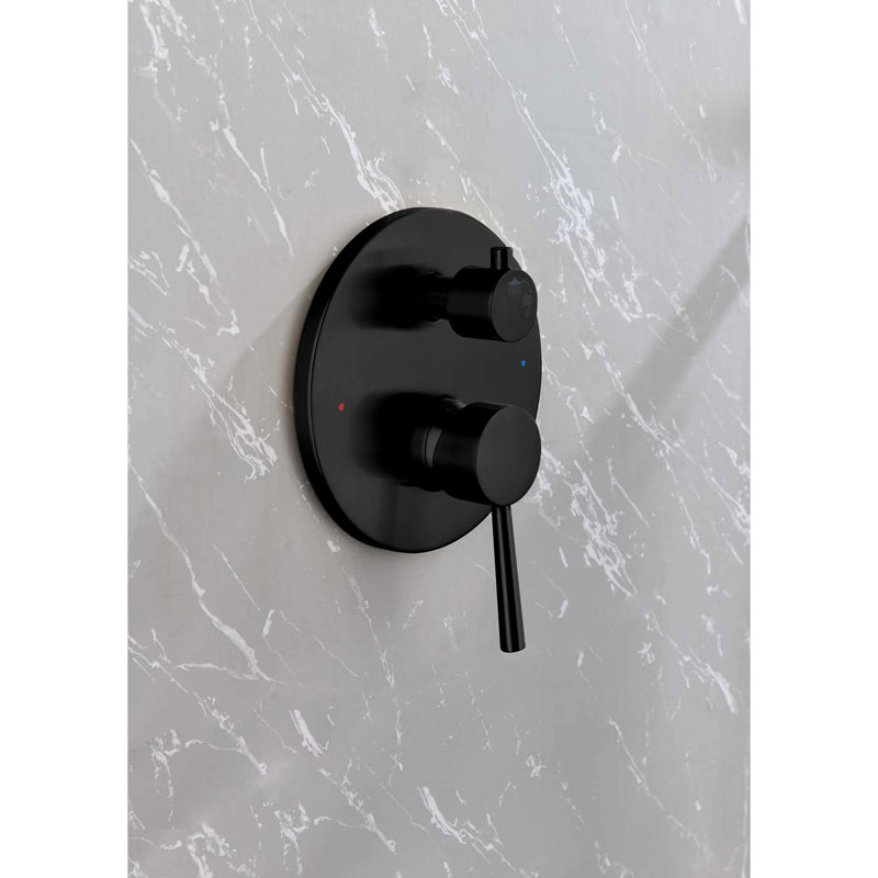 Matte Black Bathroom Shower With Wall Mounted Brass And Stainless Steel Elements Head System In, Matte Black