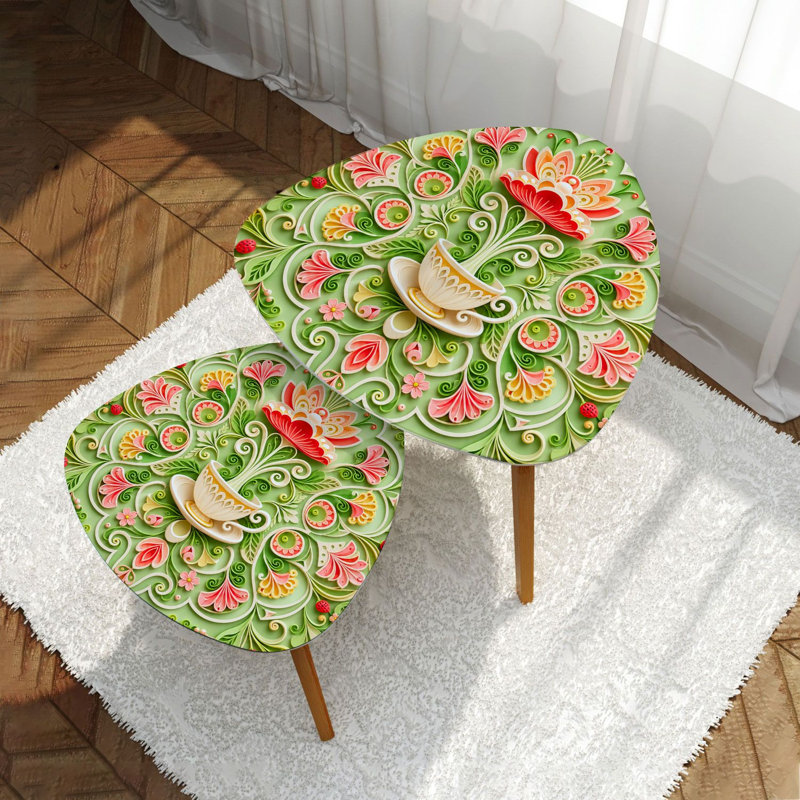 Ensemble de 2 tables basses gigognes Triangle
