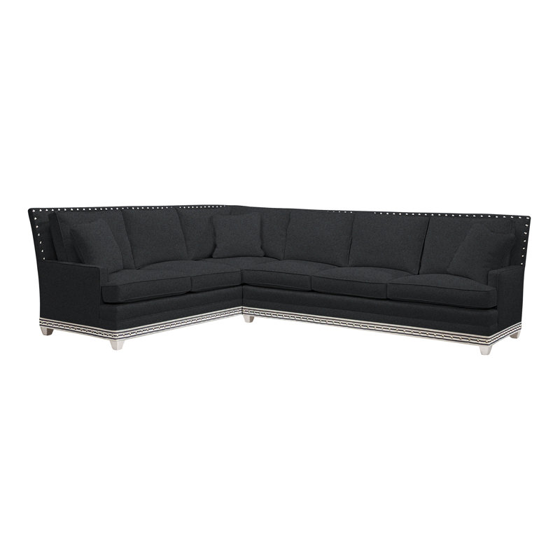 American Bungalow 2-Piece Riverside L- Sectional, Ian Lagoon, Casa Blanca, Yes