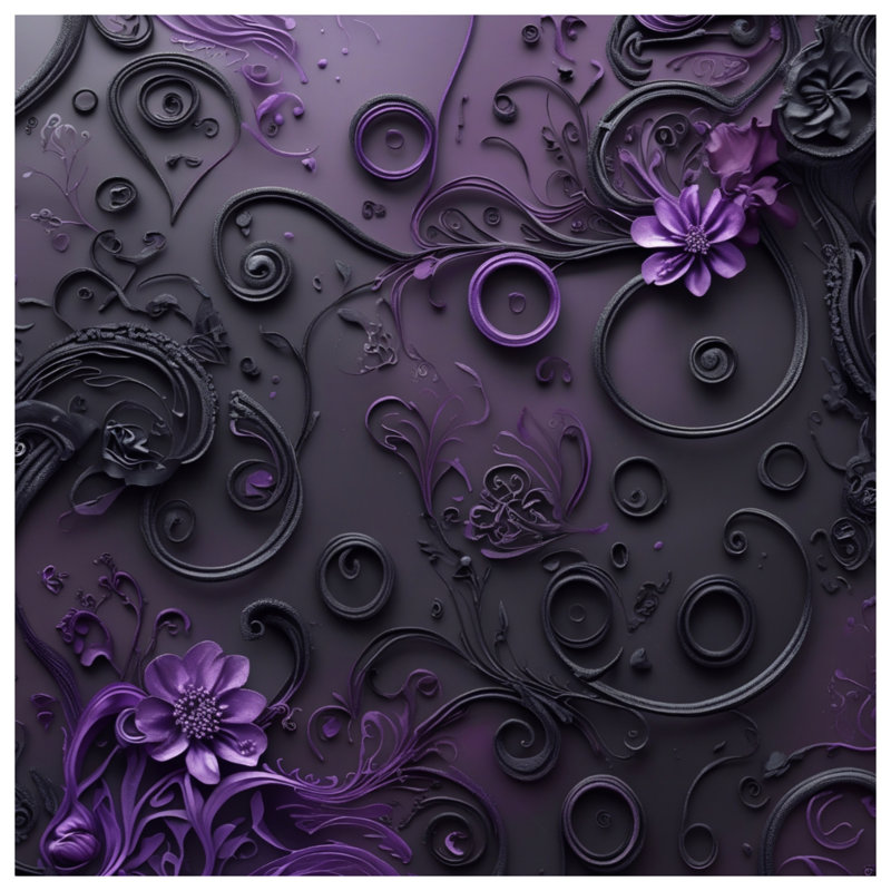 Rideaux de douche complexes mauve à motif floral extra longs, 70in W x 93in H