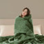 1 couverture simple en duvet synthétique avec garniture de satin vert-119336116-119336120