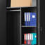 Armoire de rangement en métal avec tringle et compartiments-115707371