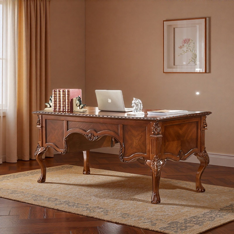 Bureau d'ordinateur à rangement américain de style américain, H 30,7 po x l 62,99 po x P 29,52 po