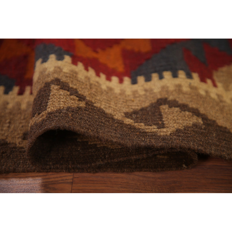 Reversible Wool Kilim Runner Rug 3x7