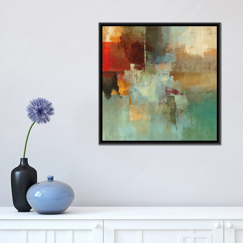 « big city i », impression sur toile, H 26 po x l 26 po x P 1,5 po, Toile avec cadre noir, Pas de tapis