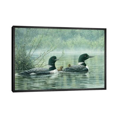 Northern Reflections - Loons by Don Li-Leger - Floater Frame Print on Canvas