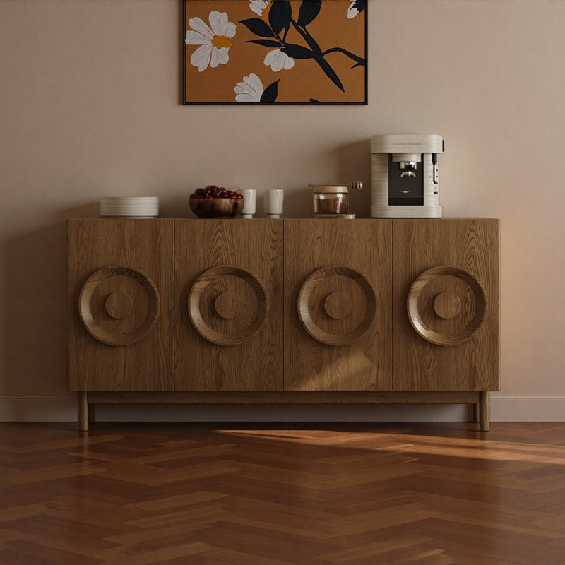 Buffet nordique de style rétro, H 31,5 po x l 31,5 po x P 15,7 po