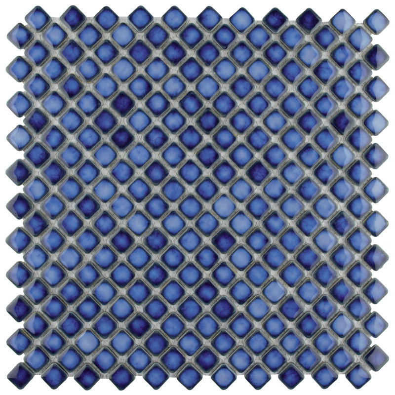 Hudson Diamond 1" x 1" Porcelain Grid Mosaic Wall & Floor Tile, Sapphire