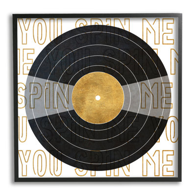 «Spin Me», Disque vinyle, phrase, estampe numérique texturée par Sundance Group