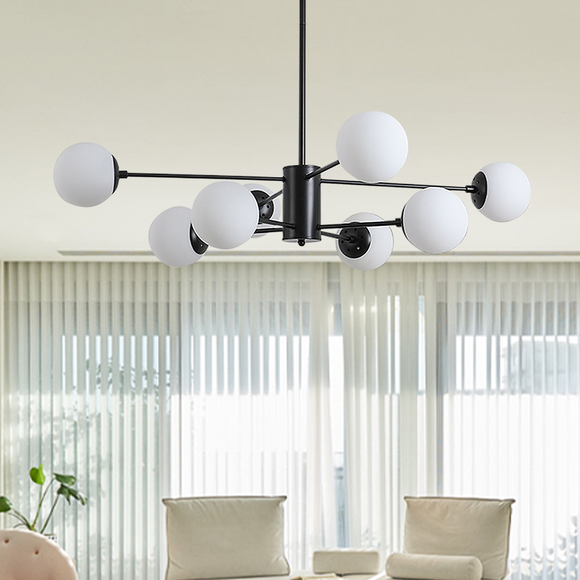 Corrigan Studio Donato 8 - Light Sputnik Modern Linear Chandelier ...