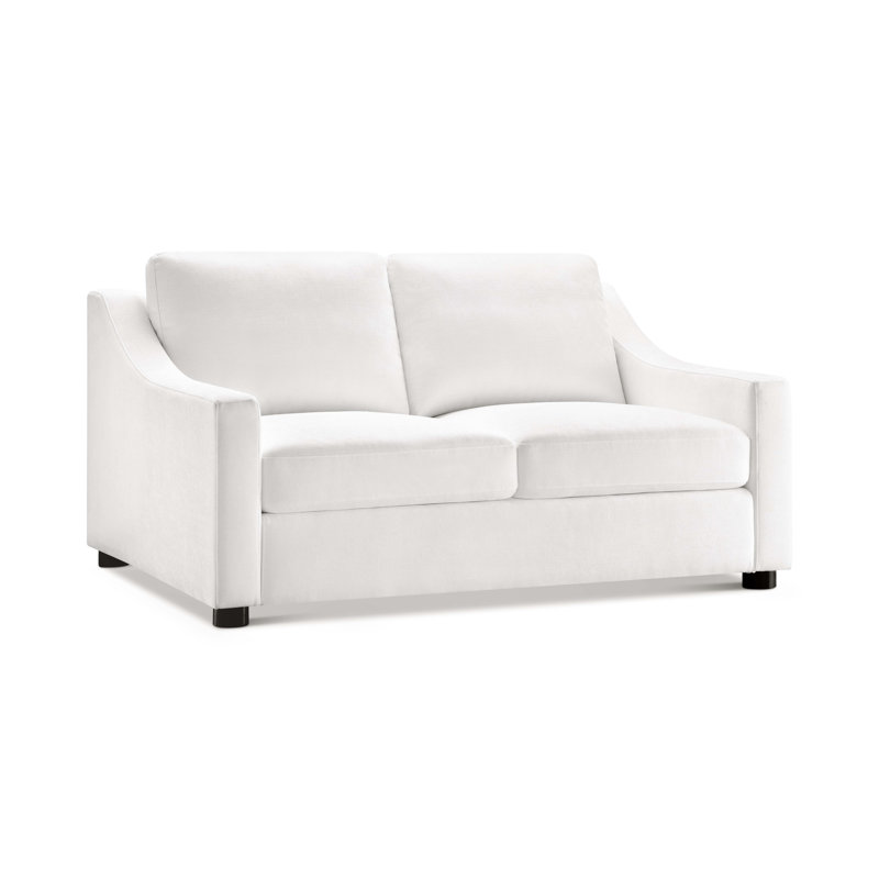Olympias Upholstered 59.5'' Loveseat, White Chenille
