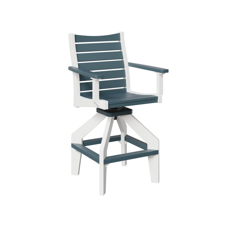 Chaise de bar pivotante Berlin Gardens Bristol, White/Slate