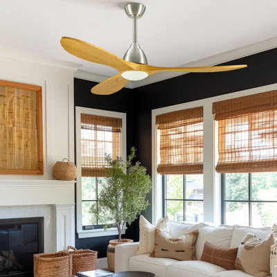 3-Blade Modern Farmhouse Smart LED Ceiling Fan with Dimmable Light and Remote Control