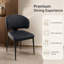 Ensemble de 2 chaises de salle à manger de style campagne moderne en lin souple noir-1090589397