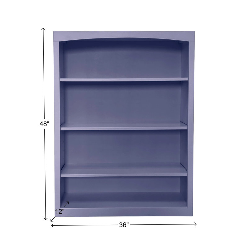 Ossy Solid Wood Classic Bookcase, (4 Shelves) 48"H x 36"W x 12"D, Wedgewood Blue