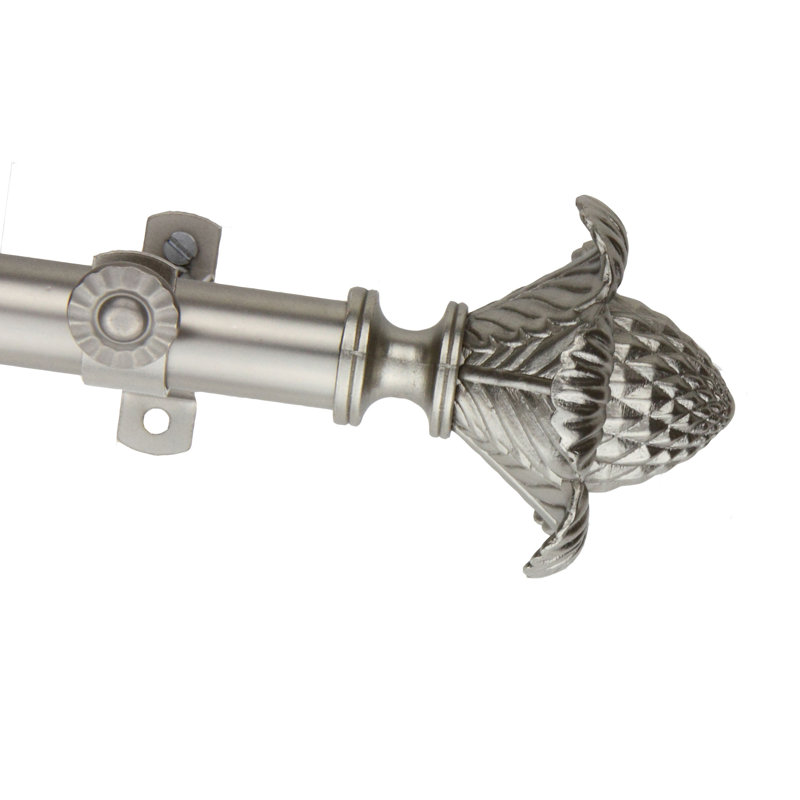 Tringle à rideaux simple ajustable Dayanara, Nickel satiné, 28 po à 48 po (chaque côté)