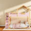 Lit de cabane à DEL avec rangement, lit double en MDF moderne pour enfants-781250724