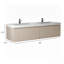 Meuble-lavabo double 60 po avec lavabo, armoire de rangement flottante avec double lavabo en résine et deux tiroirs à fermeture en douceur, bois naturel pré-assemblé-2133658384-2133658397-2133658398