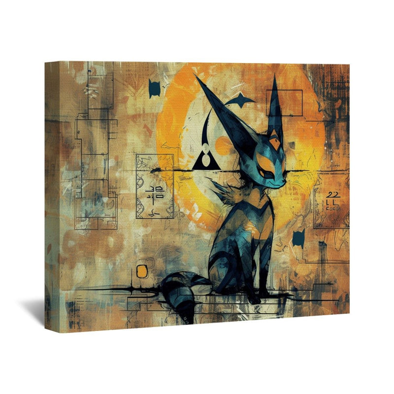 Personnage d'anime sur toile tendue - Décoration murale d'animation, H 12 po x l 12 po