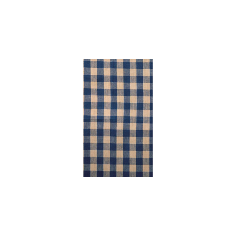 Cantonnière en coton 72 "Morimasa Gingham, Bleu marine