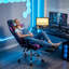 Fauteuil de jeu ergonomique avec repose-pieds, accoudoirs réglables en 3D et fonction d'inclinaison, chaise de bureau d'ordinateur à haut dossier avec support lombaire pour adultes, bureau, jeux-1305491456