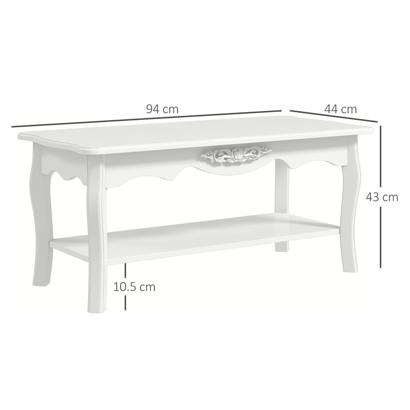 Jazmin Four Leg Coffee Table with Storage