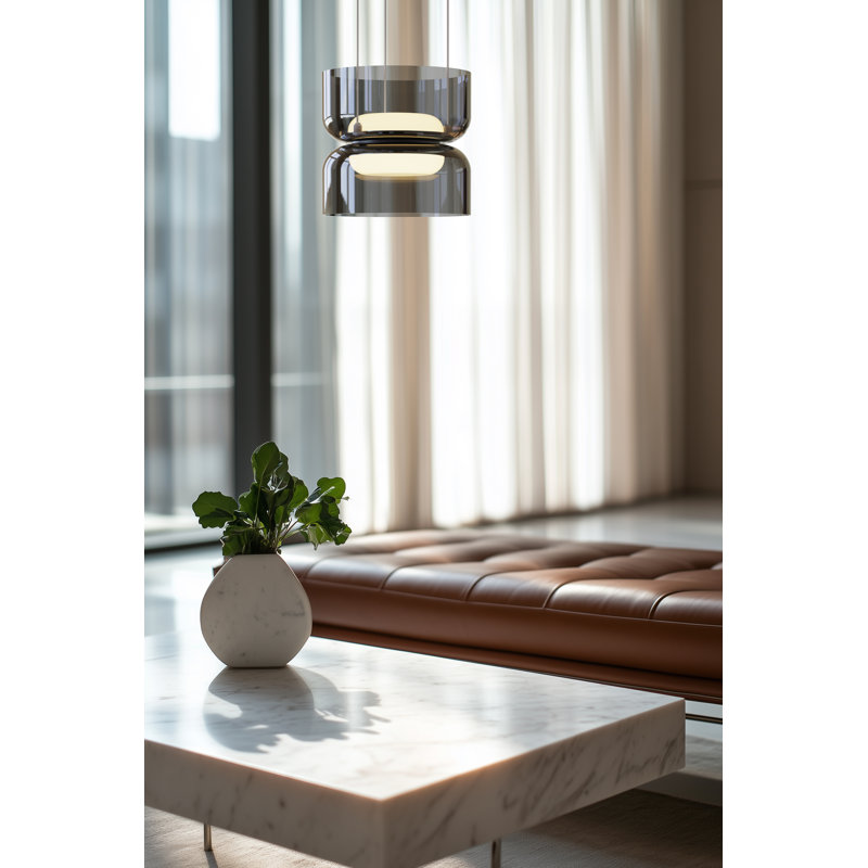 Totem Mini Up And Down Light Opal Glass Shades AMB/AMB  (Amber/Amber)  (E Shade Amber/ E Shade -  Amber), Smoke