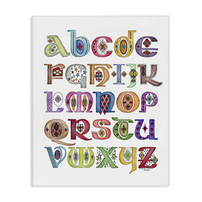 Boho Whimsical Alphabet Canvas Wall Art by Marley Ungaro, 30" H x 24" W