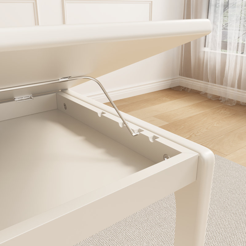 Table de bout en C en bois massif Annandale, Blanc, H 24,8 po x l 15,7 po x P 15,6 po